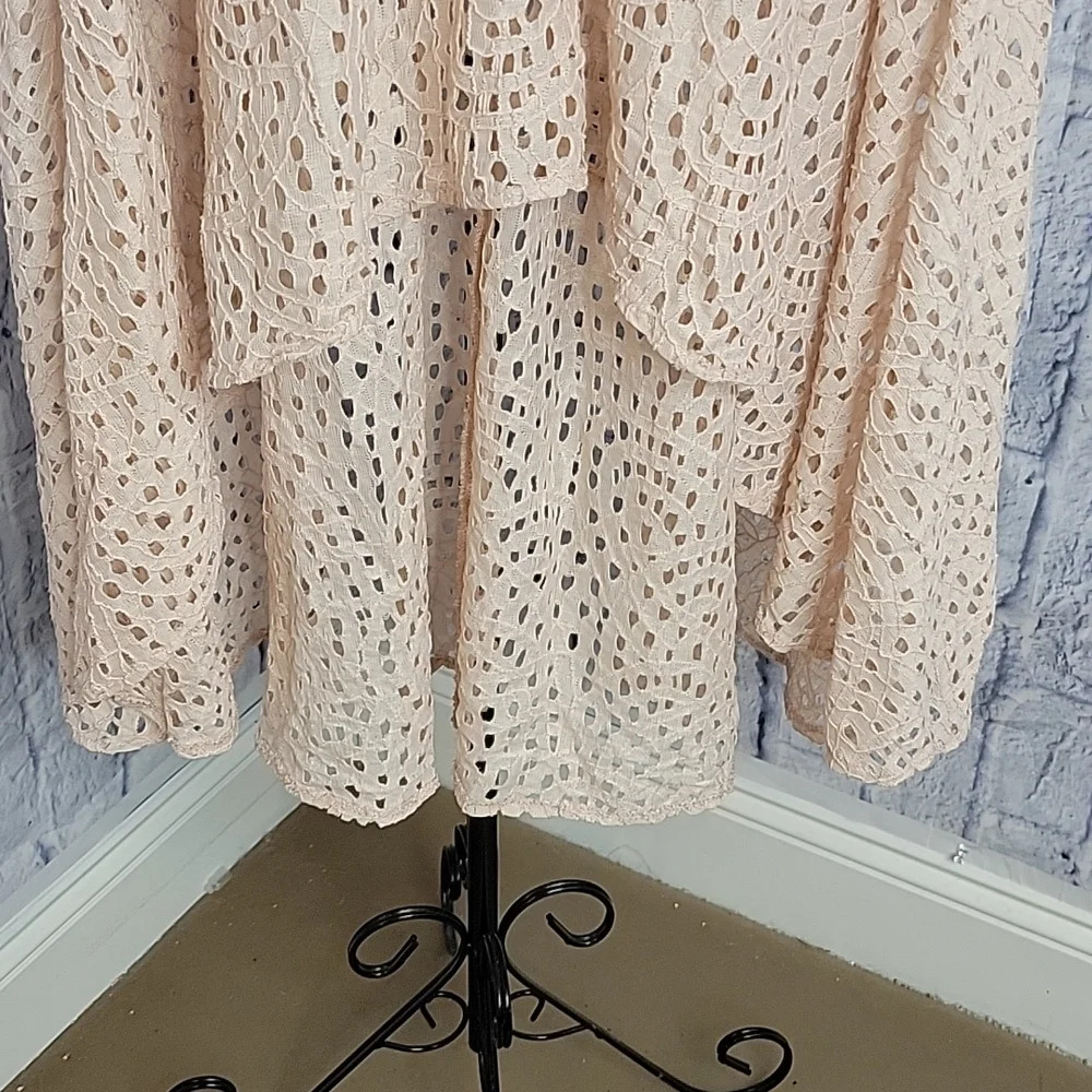 GB Pink Crochet Hi Low Maxi Skirt Small - Picture 4 of 9